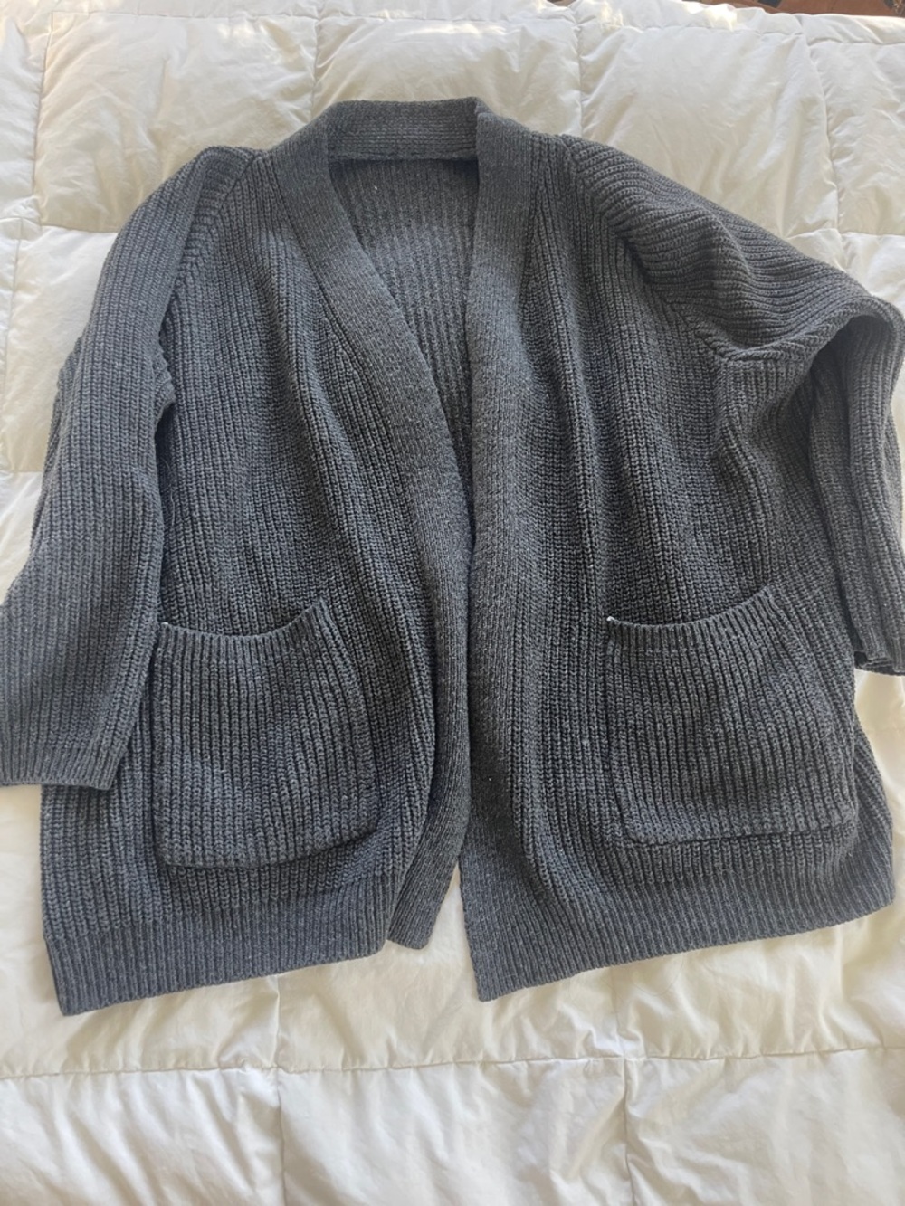 Cozy Open-Front Women's Cardigan Sweater - Gray